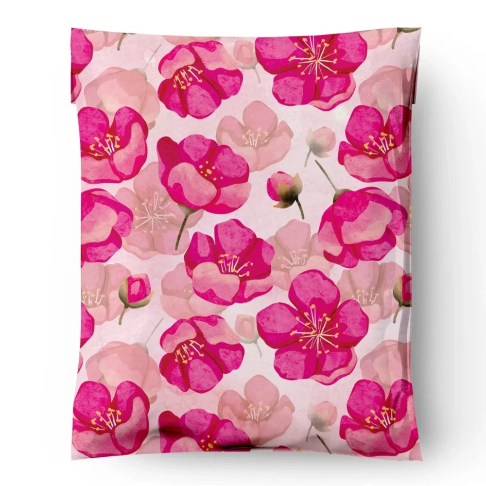 50 (FIFTY!) Pink Poppy Poly Mailers 10x13 Shipping Bags Mailing Envelopes